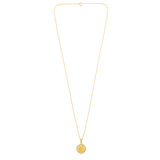 Certified 14K Gold 0.1ct Natural Diamond Floral Engraved Charm Pendant Necklace