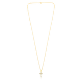 Certified 14K Gold 0.2ct Natural Diamond Cross Religious Charm Charm Necklace