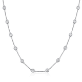 CLEARANCE! Certified 14K Gold 3ct Natural Diamond By-Yard Station Classic Tennis Necklace