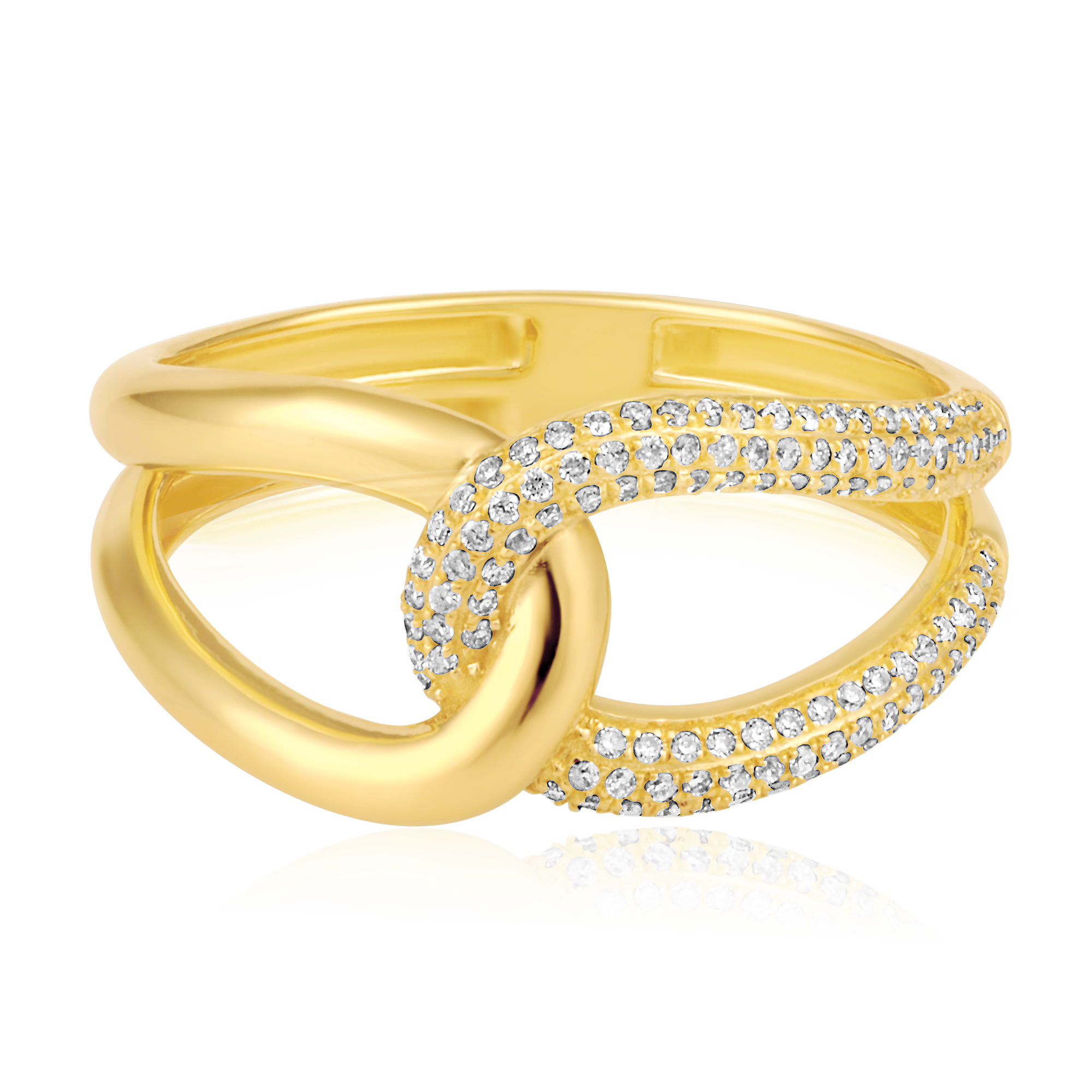 Certified 14K Gold 0.21ct Natural Diamond Infinity Knot Twisted Intertwined Ring