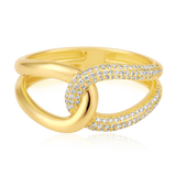 Certified 14K Gold 0.21ct Natural Diamond Infinity Knot Twisted Intertwined Ring