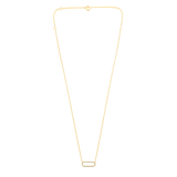 Certified 14K Gold 0.08ct Natural Diamond Paperclip Link Oblong  Necklace