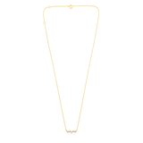 Certified 14K Gold 0.06ct Natural Diamond Heart Beat Zig Zag Mountain Necklace