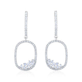 Certified 1.1ct Natural Diamond 14K Gold Designer Oval Charm White Pendant Earrings Set