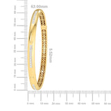 Certified 14K Gold  1.5ct Natural Diamond Single Row Bangle Stackable Pave  Bracelet