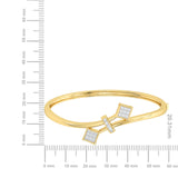 Certified 14K Gold  0.7ct Natural Diamond Princess 2 Square Twist Bar Link Bracelet