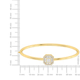 Certified 14K Gold  0.5ct Natural Diamond Buguette Princess Bangle  Bracelet