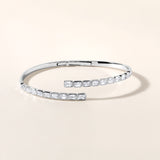 Certified 14K Gold 4.7ct Natural Diamond Bangle Openable Wrap Stack Bracelet