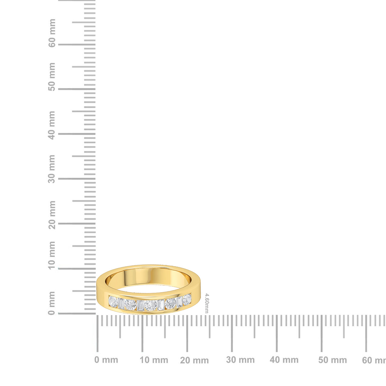 Certified 14K Gold 0.4ct Natural Diamond Channel Buguette Round Band Wedding  Ring