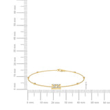 Certified 14K Gold  0.16ct Natural Diamond Zodiac Sign 6 Diamond Personalized Bracelet