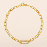 Certified 14K Gold 0.2ct Natural Diamond Round Paperclip Delicate Chain Bracelet