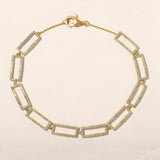 Certified 14K Gold 0.7ct Natural Diamond Unique Paperclip Chain Link Bracelet