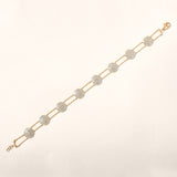 Certified 14K Gold 1.2ct Natural Diamond Charm Delicate Multi Disk Bracelet