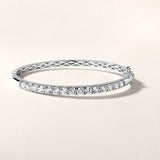 Certified 14K Gold 4.4ct Natural Diamond Classic Single Line Bangle Bracelet