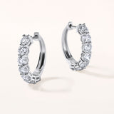 Certified 14K Gold 2.72ct Natural Diamond Classic Delicate Huggie Hoop Earrings