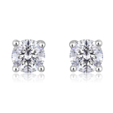 Certified 14K Gold 0.4ct Natural Diamond Classic Solitaire Stud Earrings