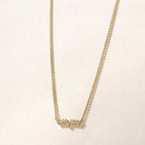 Certified 14K Gold 0.06ct Natural Diamond Heart Beat Zig Zag Mountain Necklace