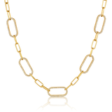 Certified 14K Gold 0.8ct Natural Diamond Paperclip Link Chain Designer Necklace