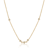 Certified 14K Gold 0.14ct Natural Diamond Multi Stone Station By Yard Necklace