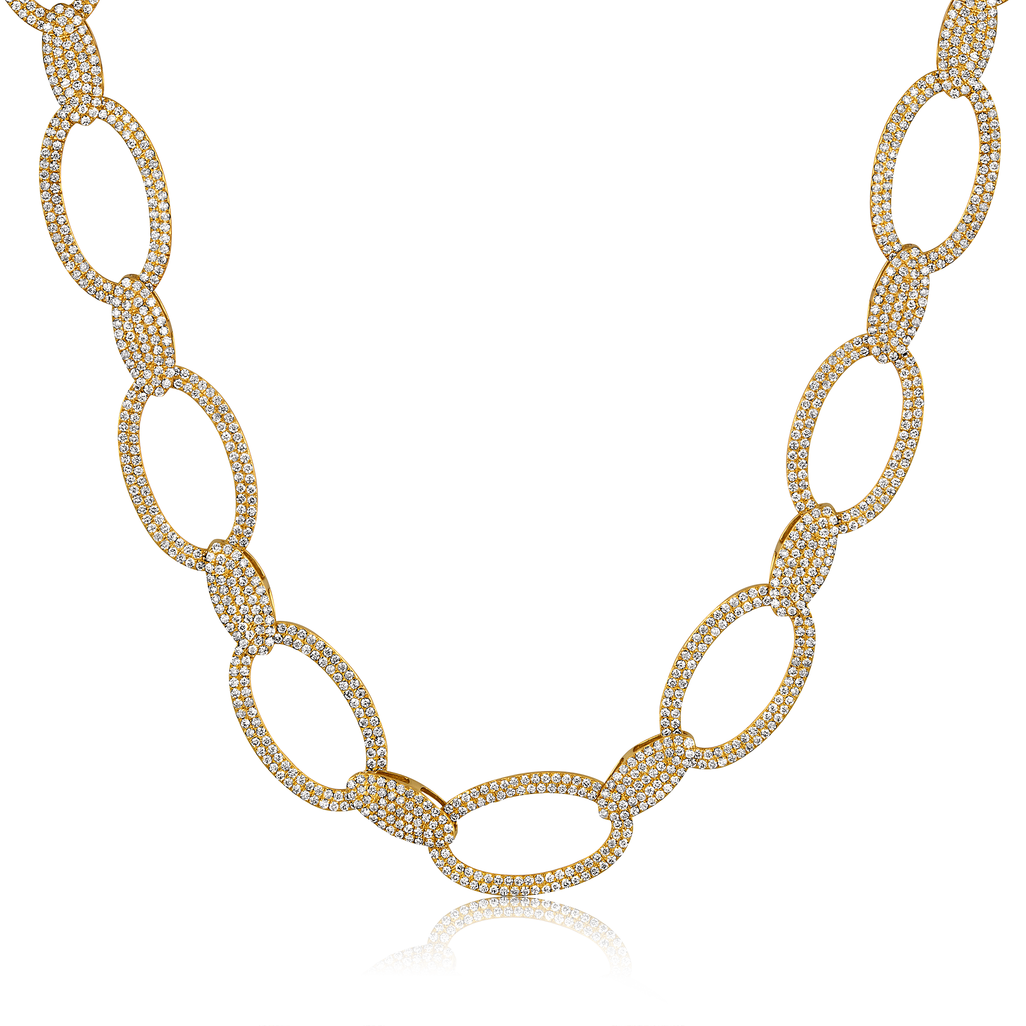 Certified 14K Gold 4.6ct Natural Diamond Heavy Link Chain Paperclip Necklace