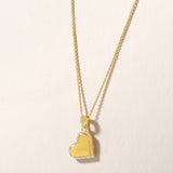 Certified 14K Gold 0.1ct Natural Diamond Heart Slanting Love Pendant Necklace