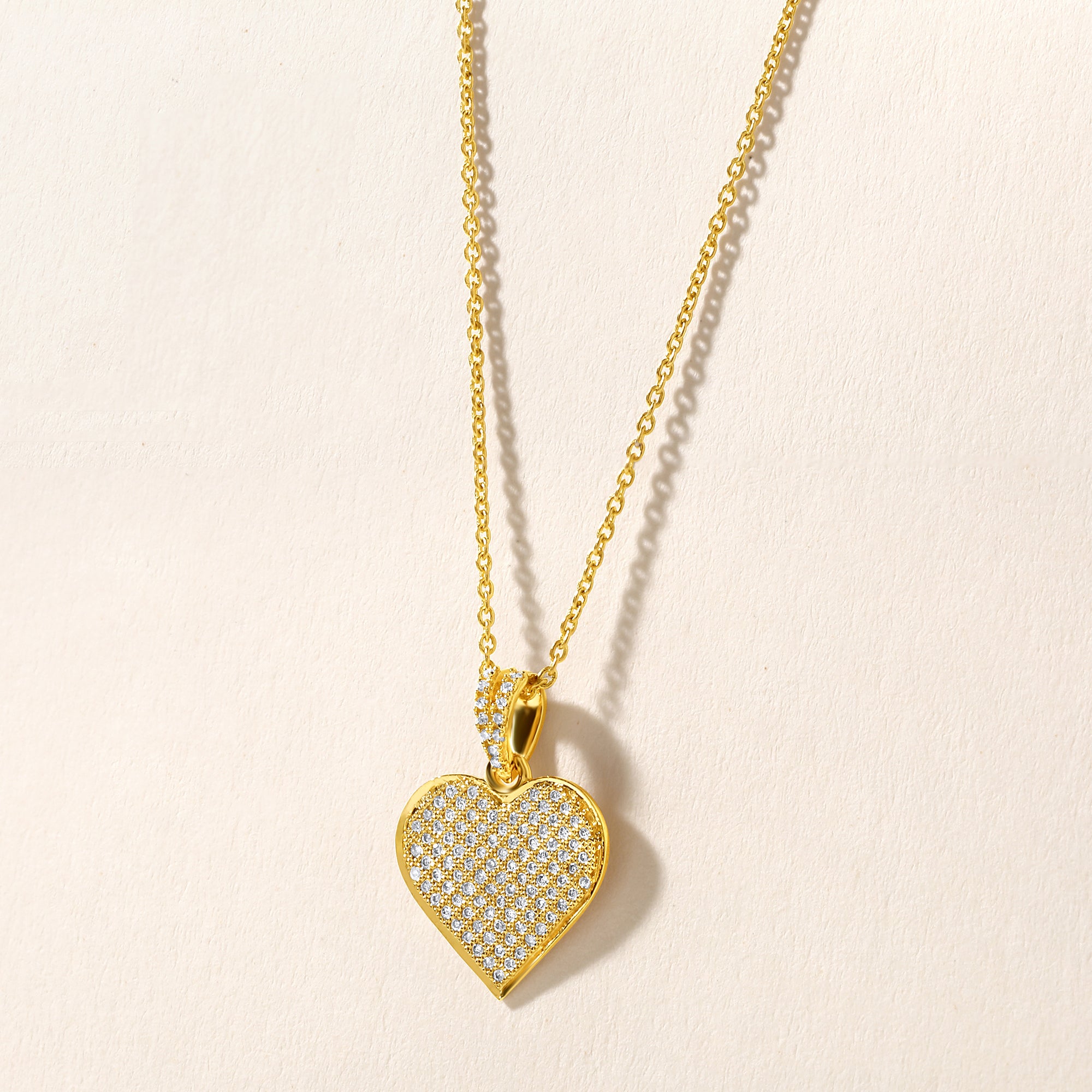 Certified 14K Gold 0.2ct Natural Diamond Heart Love Gift Charm Pendant Necklace