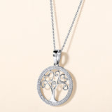 Certified 14K Gold 0.24ct Natural Diamond Tree Of Life Delicate Pendant Necklace