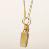 Certified 14K Gold 0.14ct Natural Diamond Dog Tag Sign Locket Pendant Necklace