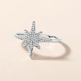 Certified 14K Gold 0.12ct Natural Diamond North Star Twinkle Statement Ring