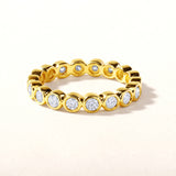 Certified 14K Gold 1.02ct Natural Diamond Full Eternity Bezel Beaded Band Ring