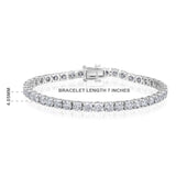 Certified 14K Gold 9.98ct Natural Diamond E-SI 4.05mm 4 Prong Tennis Bracelet