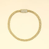 Certified 14K Gold 1.33ct Natural Diamond E-I1 4.3mm Cuban Link Chain Bracelet