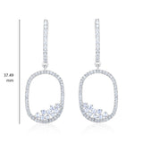 Certified 1.1ct Natural Diamond 14K Gold Designer Oval Charm White Pendant Earrings Set