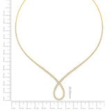 Certified 14K Gold  6.8ct Natural Diamond Tennis Wedding Bridal Twist  Necklace