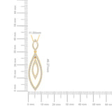 Certified 14K Gold  0.76ct Natural Diamond Double Teardrop Pear Pendant