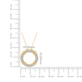 Certified 14K Gold  0.6ct Natural Diamond Circle Open Love Wedding Pendant