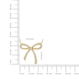 Certified 14K Gold  1.2ct Natural Diamond Mini Bow  Ribbon  Charm Knot Necklace