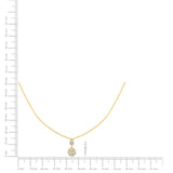 Certified 14K Gold  0.2ct Natural Diamond Baguette Cluster Halo Twists Drop Necklace