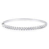 Certified 14K Gold 1.6ct Natural Diamond E-SI Oval Bangle Tennis Bracelet