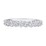 Certified 14K Gold 1.1ct Natural Diamond E-SI Oval Band Eternity Wedding Ring