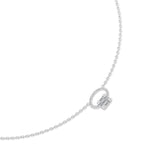 Certified 14K Gold  0.4ct Natural Diamond Baguette Knot Open Oval  Necklace