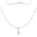 Certified 14K Gold  0.5ct Natural Diamond Sqaureting by Yard Spade  Necklace