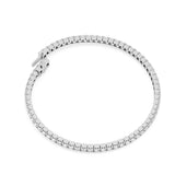 Certified 14K Gold  3.6ct Natural Diamond Flexible Bangle Tennis Foured  Bracelet