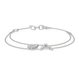 Certified 14K Gold  0.45ct Natural Diamond Single Initial Heart Dual Twist Chain Bracelet