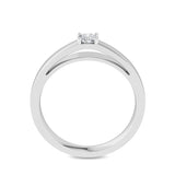 Certified 14K Gold 0.3ct Natural Diamond Wedding Spanring Bypass Solitaire  Ring