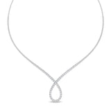 Certified 14K Gold  6.8ct Natural Diamond Tennis Wedding Bridal Twist  Necklace