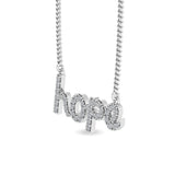 Certified 14K Gold  0.7ct Natural Diamond Studded Hope Script Necklace