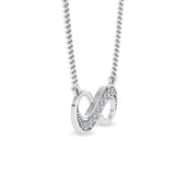 Certified 14K Gold  0.1ct Natural Diamond Accent Infinity Love Irish Little Necklace