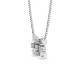 Certified 14K Gold  0.2ct Natural Diamond Four-Leaf Clover 5-Stone Necklace