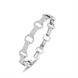 Certified 14K Gold  3.55ct Natural Diamond Chain Pave Link Full Studded  Bracelet